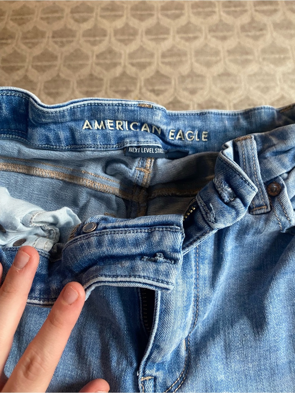 American Eagle Outfitters Light Blue Distressed Flare Jeans - Picture 2 of 4